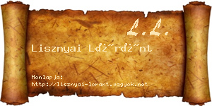 Lisznyai Lóránt névjegykártya