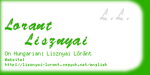 lorant lisznyai business card