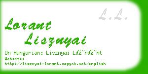 lorant lisznyai business card